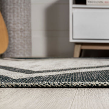 Siksak Modern Chevron Border Area Rug